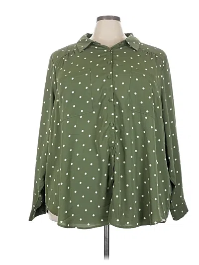 Pre-owned Torrid Long Sleeve Blouse In Green