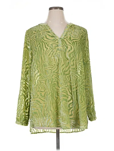 Torrid Long Sleeve Blouse In Green