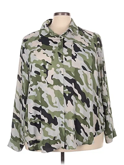 Pre-owned Torrid Long Sleeve Blouse In Green