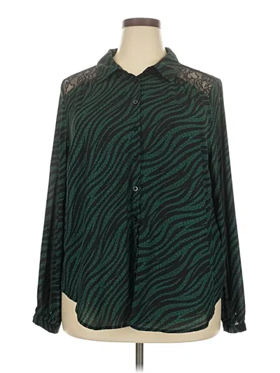 Pre-owned Torrid Long Sleeve Blouse In Green