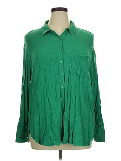 Pre-owned Torrid Long Sleeve Blouse In Green