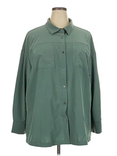 Pre-owned Torrid Long Sleeve Blouse In Green