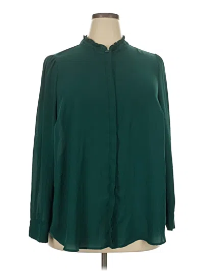 Pre-owned Torrid Long Sleeve Blouse In Green