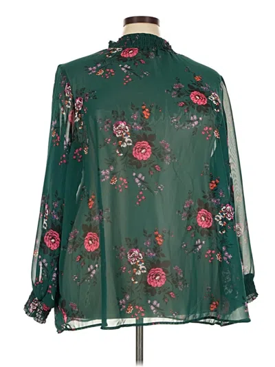 Torrid Long Sleeve Blouse In Green