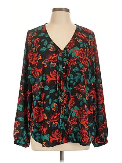 Pre-owned Torrid Long Sleeve Blouse In Green