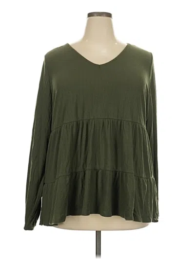 Pre-owned Torrid Long Sleeve Blouse In Green