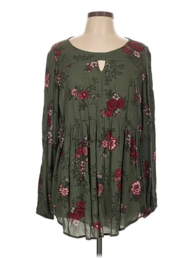 Pre-owned Torrid Long Sleeve Blouse In Green