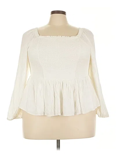 Pre-owned Torrid Long Sleeve Blouse In Ivory