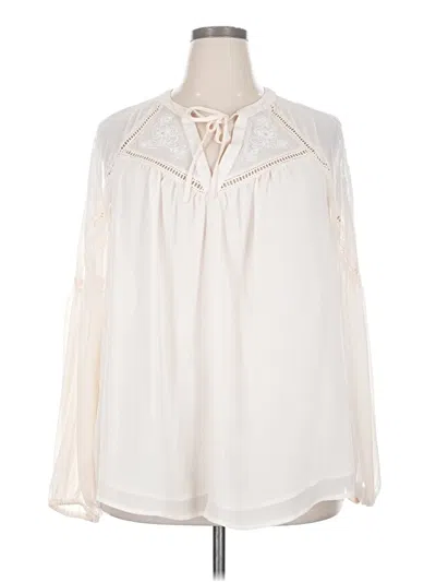 Pre-owned Torrid Long Sleeve Blouse In Ivory