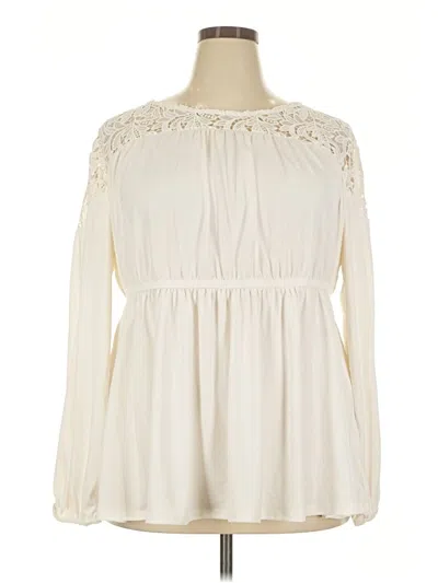 Torrid Long Sleeve Blouse In White