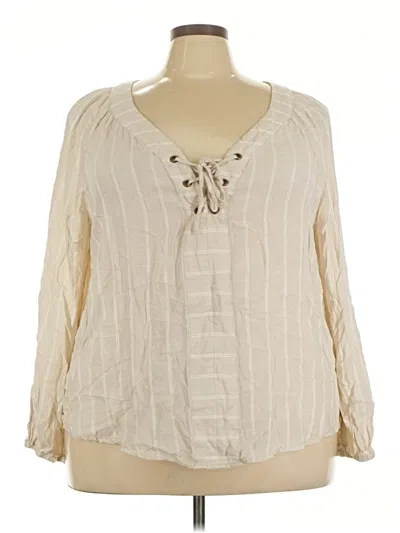 Pre-owned Torrid Long Sleeve Blouse In Ivory