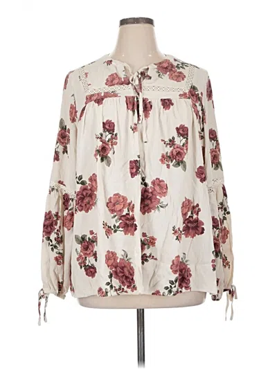 Pre-owned Torrid Long Sleeve Blouse In Ivory