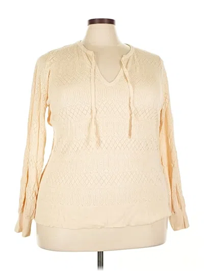 Pre-owned Torrid Long Sleeve Blouse In Ivory