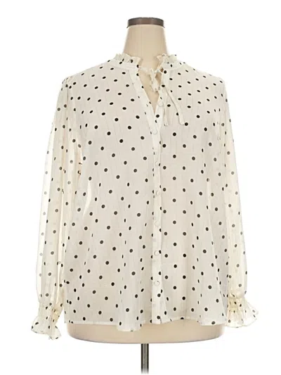 Pre-owned Torrid Long Sleeve Blouse In Ivory