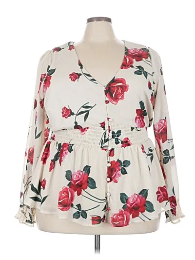 Pre-owned Torrid Long Sleeve Blouse In Ivory