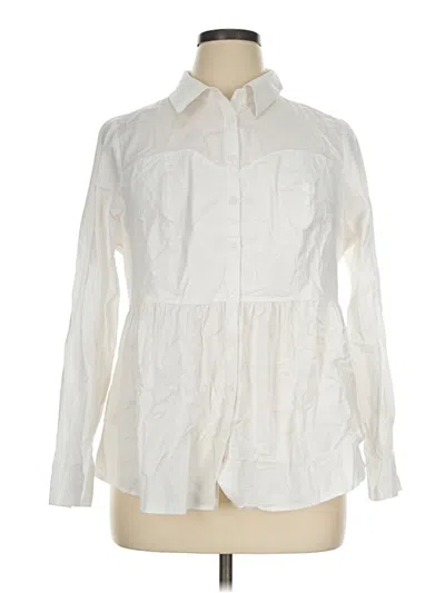Pre-owned Torrid Long Sleeve Blouse In Ivory