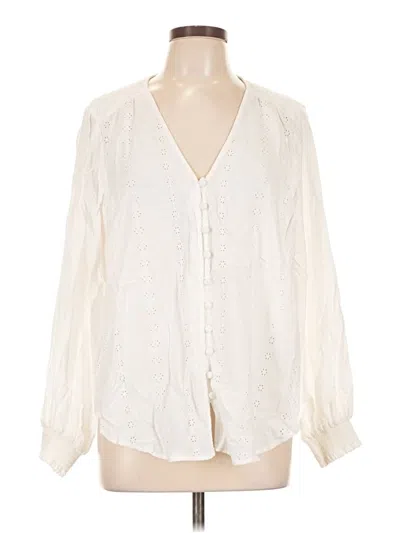 Pre-owned Torrid Long Sleeve Blouse In Ivory