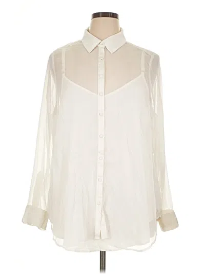 Pre-owned Torrid Long Sleeve Blouse In Ivory