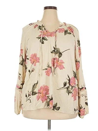 Pre-owned Torrid Long Sleeve Blouse In Ivory