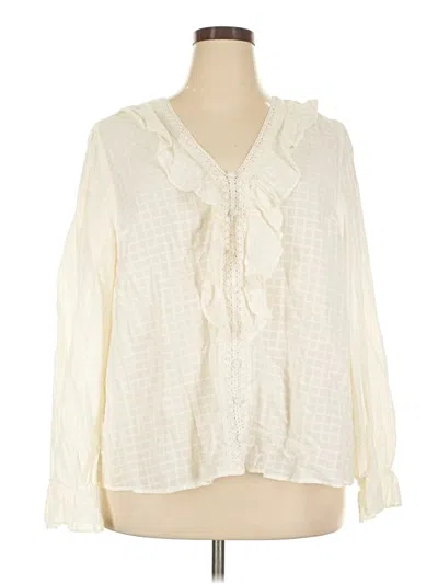 Pre-owned Torrid Long Sleeve Blouse In Ivory