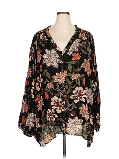 Torrid Long Sleeve Blouse In Multi
