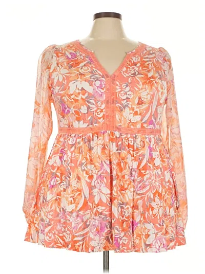 Pre-owned Torrid Long Sleeve Blouse In Orange