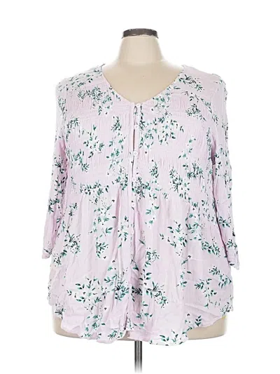 Pre-owned Torrid Long Sleeve Blouse In Pink