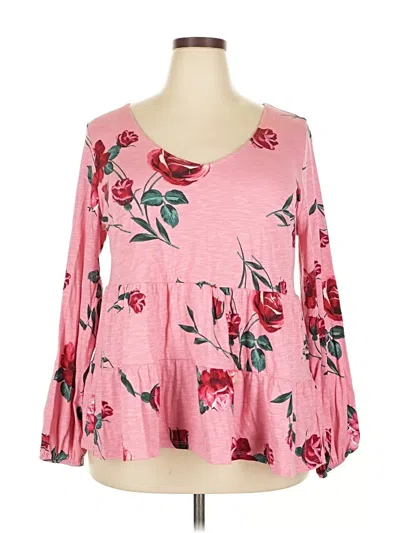Pre-owned Torrid Long Sleeve Blouse In Pink