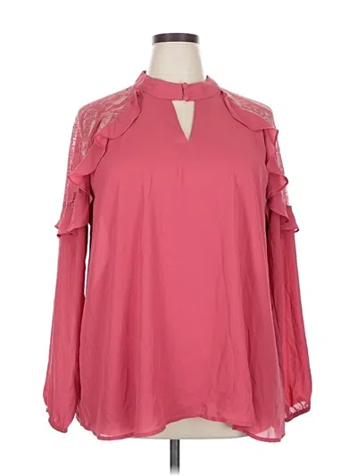 Pre-owned Torrid Long Sleeve Blouse In Pink