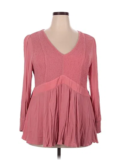 Pre-owned Torrid Long Sleeve Blouse In Pink