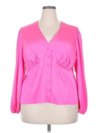 Pre-owned Torrid Long Sleeve Blouse In Pink