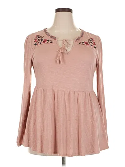 Pre-owned Torrid Long Sleeve Blouse In Pink