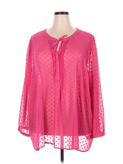 Pre-owned Torrid Long Sleeve Blouse In Pink