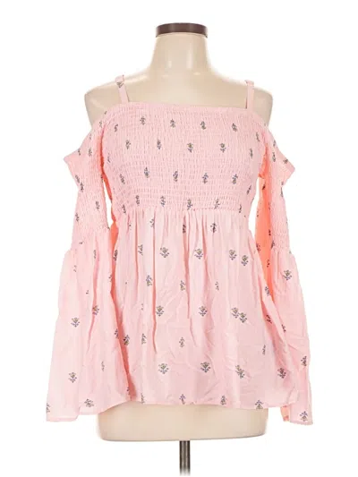 Pre-owned Torrid Long Sleeve Blouse In Pink