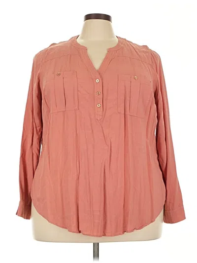 Pre-owned Torrid Long Sleeve Blouse In Pink