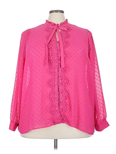 Pre-owned Torrid Long Sleeve Blouse In Pink
