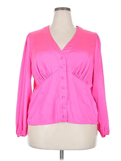 Pre-owned Torrid Long Sleeve Blouse In Pink