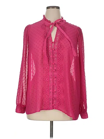 Pre-owned Torrid Long Sleeve Blouse In Pink