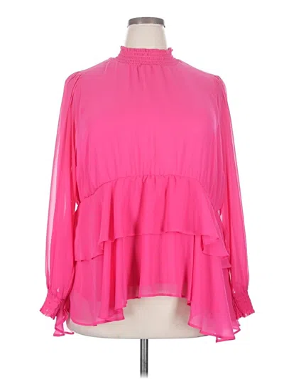 Pre-owned Torrid Long Sleeve Blouse In Pink