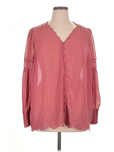 Pre-owned Torrid Long Sleeve Blouse In Pink