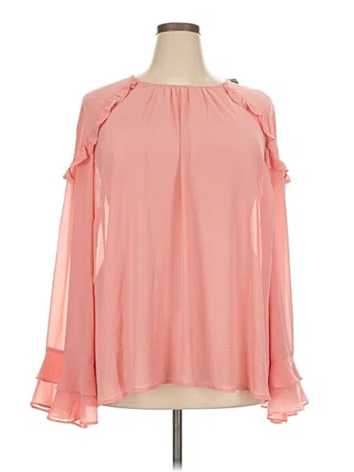 Torrid Long Sleeve Blouse In Pink