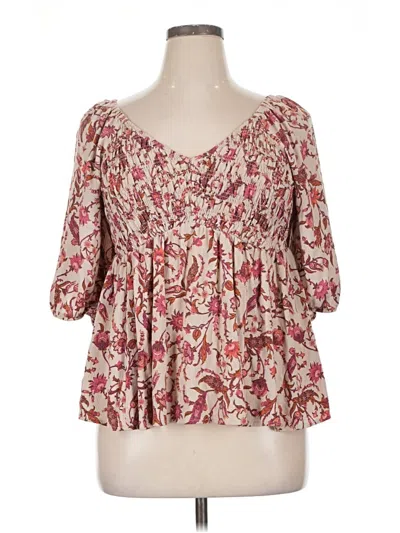Pre-owned Torrid Long Sleeve Blouse In Pink