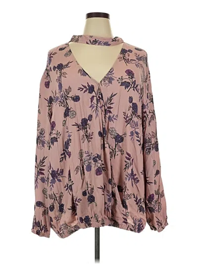 Torrid Long Sleeve Blouse In Pink