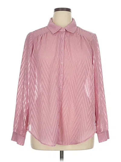 Pre-owned Torrid Long Sleeve Blouse In Pink
