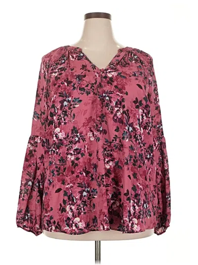 Pre-owned Torrid Long Sleeve Blouse In Pink