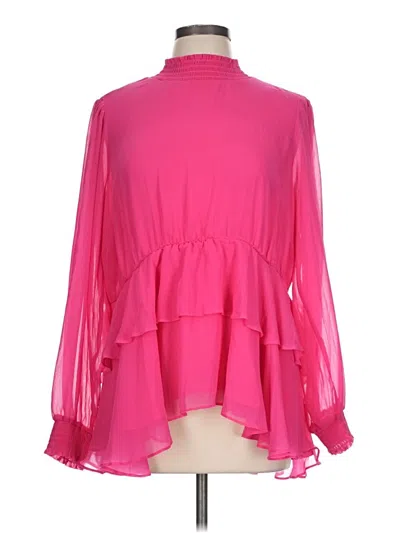 Pre-owned Torrid Long Sleeve Blouse In Pink