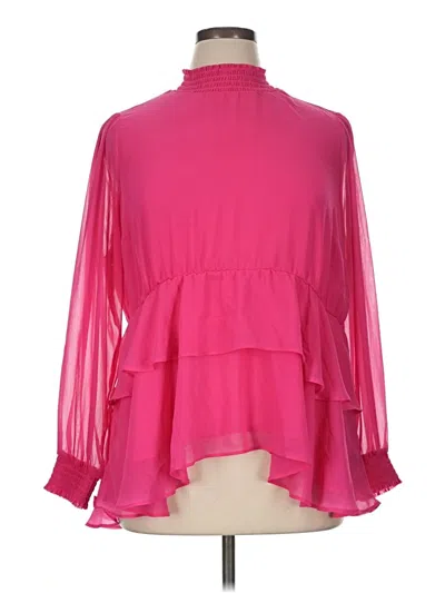Pre-owned Torrid Long Sleeve Blouse In Pink