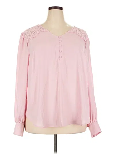 Pre-owned Torrid Long Sleeve Blouse In Pink