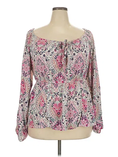 Pre-owned Torrid Long Sleeve Blouse In Pink
