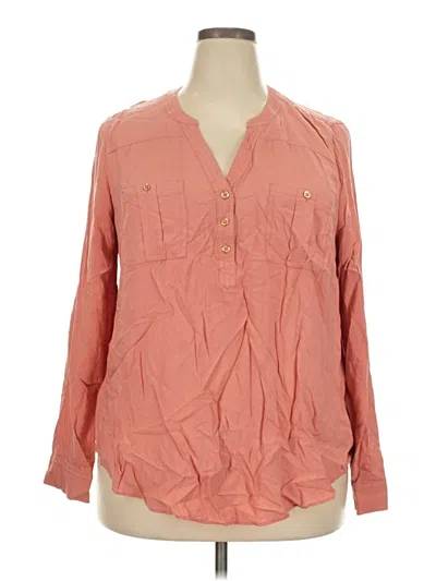 Pre-owned Torrid Long Sleeve Blouse In Pink